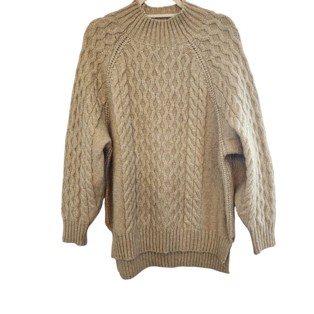 a. new day Wheat Mock Turtleneck Sweater Size L